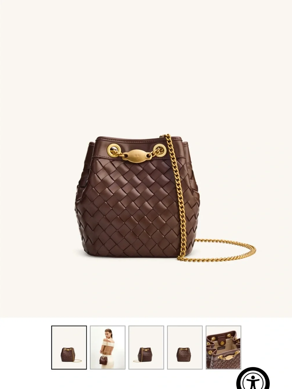 NWT- JW PEI Brown Woven Crossbody with Gold Chain